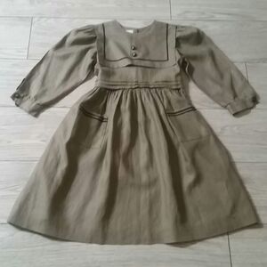 Vintage Paper White Girl's Linen Dress 6X
